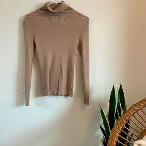 Nude Ribbed Turtleneck